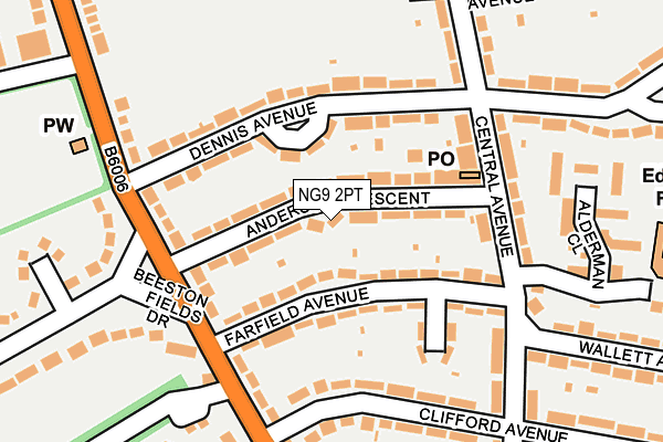 NG9 2PT map - OS OpenMap – Local (Ordnance Survey)