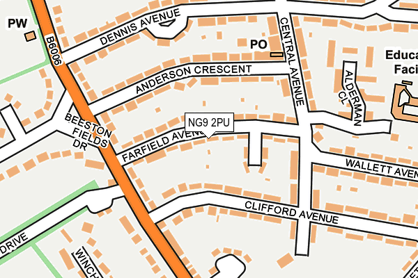 NG9 2PU map - OS OpenMap – Local (Ordnance Survey)