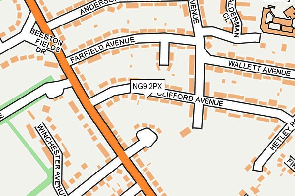 NG9 2PX map - OS OpenMap – Local (Ordnance Survey)