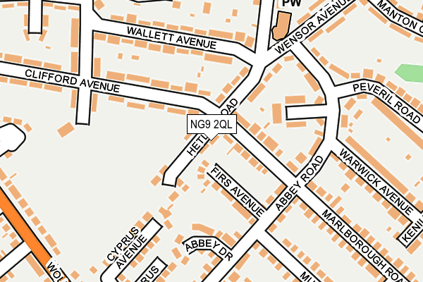 NG9 2QL map - OS OpenMap – Local (Ordnance Survey)