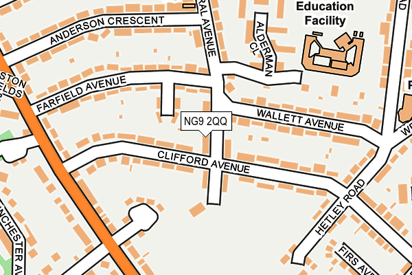 NG9 2QQ map - OS OpenMap – Local (Ordnance Survey)