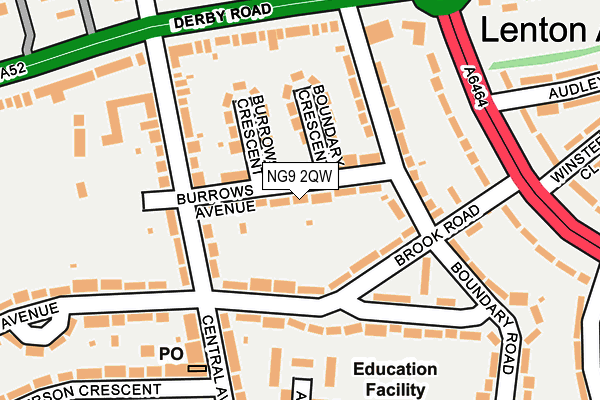 NG9 2QW map - OS OpenMap – Local (Ordnance Survey)