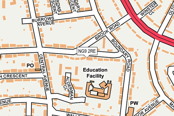 NG9 2RE map - OS OpenMap – Local (Ordnance Survey)