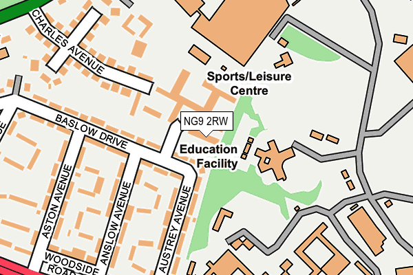 NG9 2RW map - OS OpenMap – Local (Ordnance Survey)