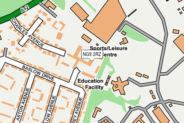 NG9 2RZ map - OS OpenMap – Local (Ordnance Survey)