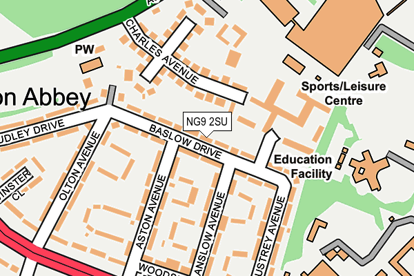 NG9 2SU map - OS OpenMap – Local (Ordnance Survey)