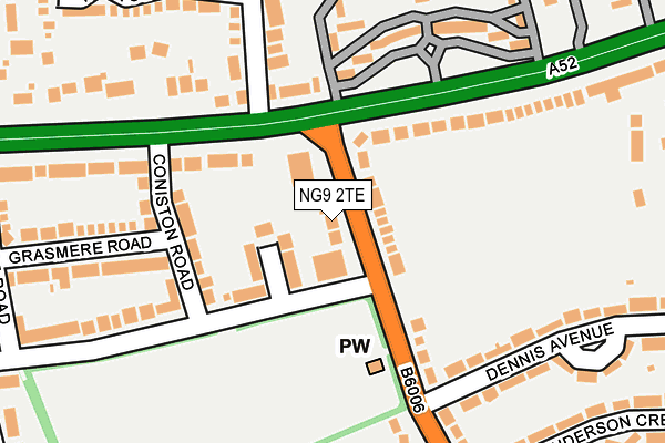 NG9 2TE map - OS OpenMap – Local (Ordnance Survey)