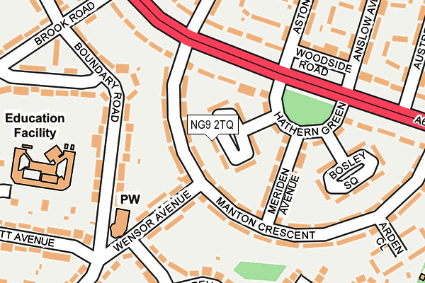 NG9 2TQ map - OS OpenMap – Local (Ordnance Survey)