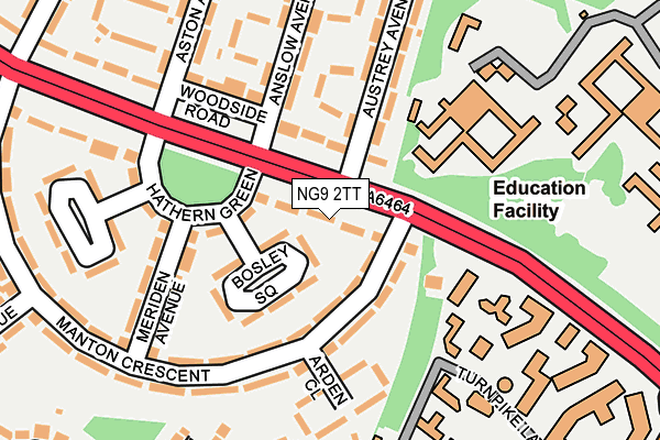NG9 2TT map - OS OpenMap – Local (Ordnance Survey)