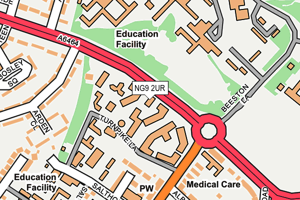 NG9 2UR map - OS OpenMap – Local (Ordnance Survey)