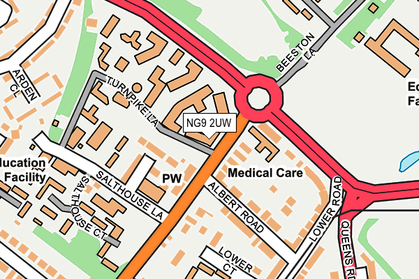 NG9 2UW map - OS OpenMap – Local (Ordnance Survey)