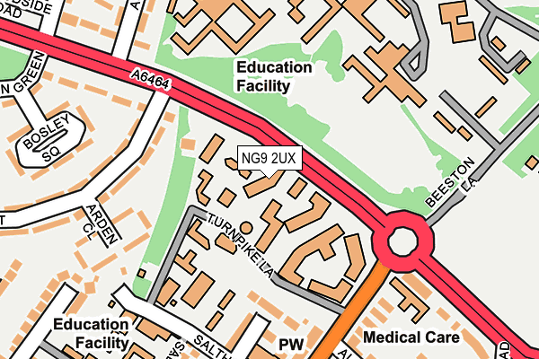 NG9 2UX map - OS OpenMap – Local (Ordnance Survey)