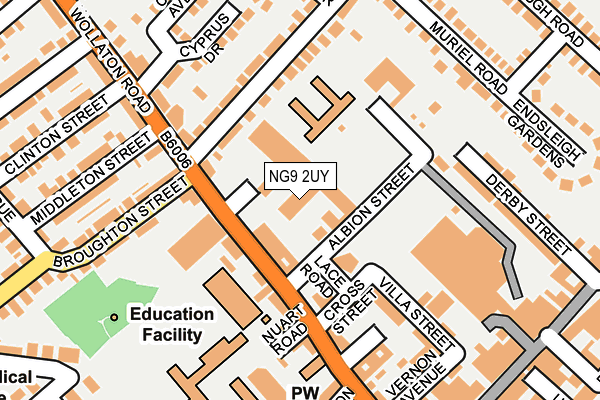 NG9 2UY map - OS OpenMap – Local (Ordnance Survey)