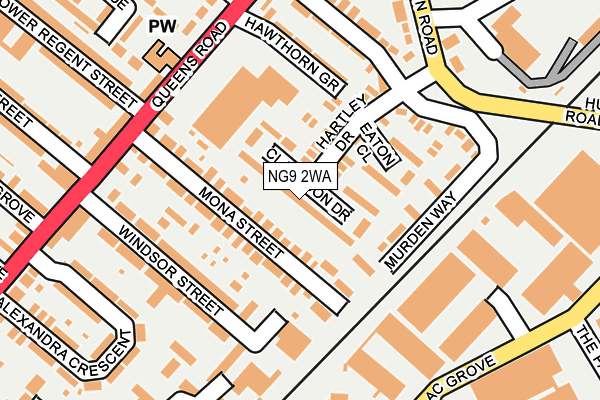NG9 2WA map - OS OpenMap – Local (Ordnance Survey)
