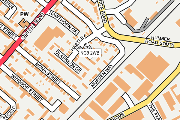NG9 2WB map - OS OpenMap – Local (Ordnance Survey)