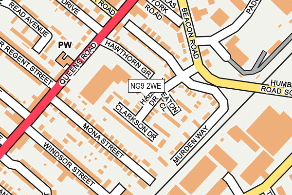 NG9 2WE map - OS OpenMap – Local (Ordnance Survey)