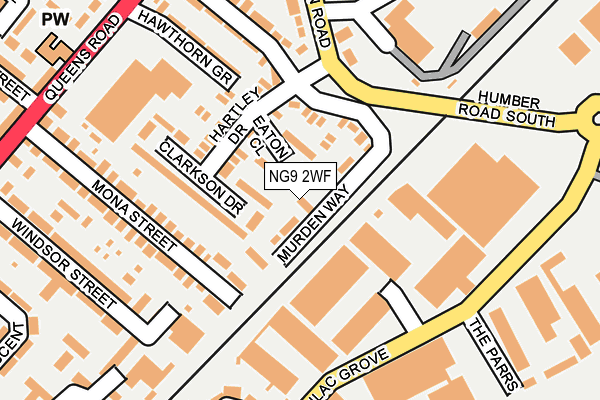NG9 2WF map - OS OpenMap – Local (Ordnance Survey)