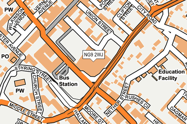 NG9 2WJ map - OS OpenMap – Local (Ordnance Survey)