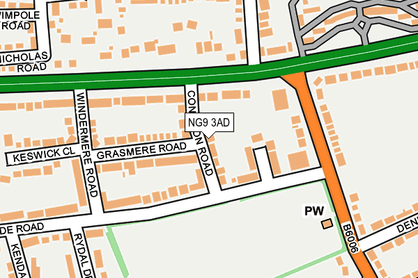 NG9 3AD map - OS OpenMap – Local (Ordnance Survey)