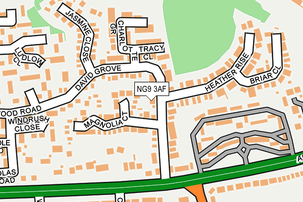 NG9 3AF map - OS OpenMap – Local (Ordnance Survey)