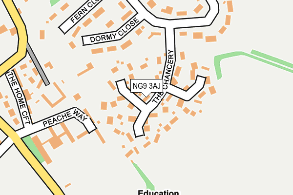 NG9 3AJ map - OS OpenMap – Local (Ordnance Survey)