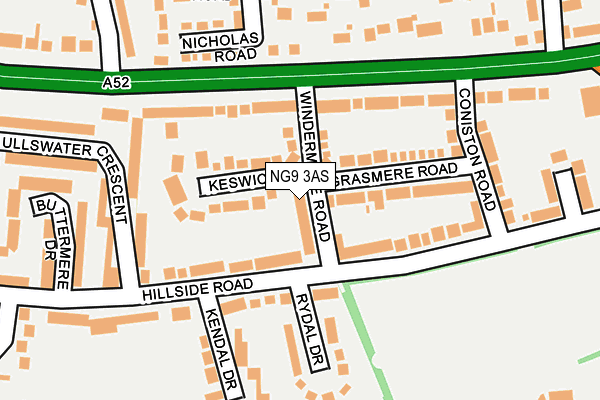 NG9 3AS map - OS OpenMap – Local (Ordnance Survey)