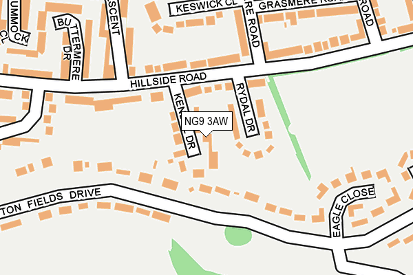 NG9 3AW map - OS OpenMap – Local (Ordnance Survey)