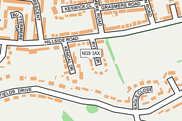 NG9 3AX map - OS OpenMap – Local (Ordnance Survey)