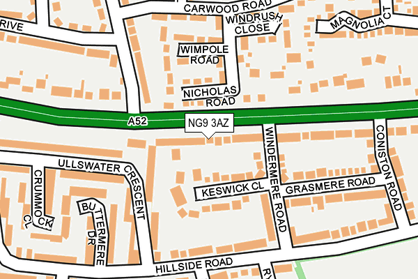 NG9 3AZ map - OS OpenMap – Local (Ordnance Survey)