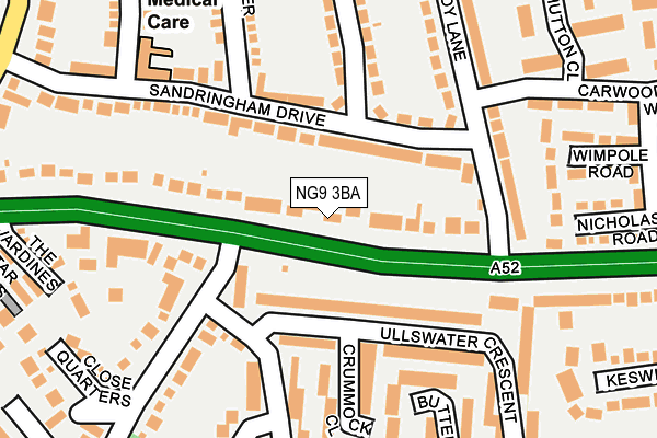 NG9 3BA map - OS OpenMap – Local (Ordnance Survey)