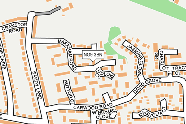 NG9 3BN map - OS OpenMap – Local (Ordnance Survey)