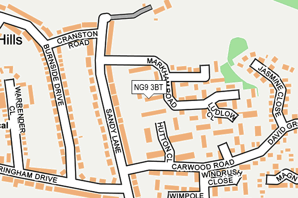 NG9 3BT map - OS OpenMap – Local (Ordnance Survey)