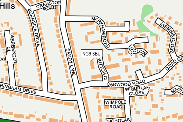 NG9 3BU map - OS OpenMap – Local (Ordnance Survey)