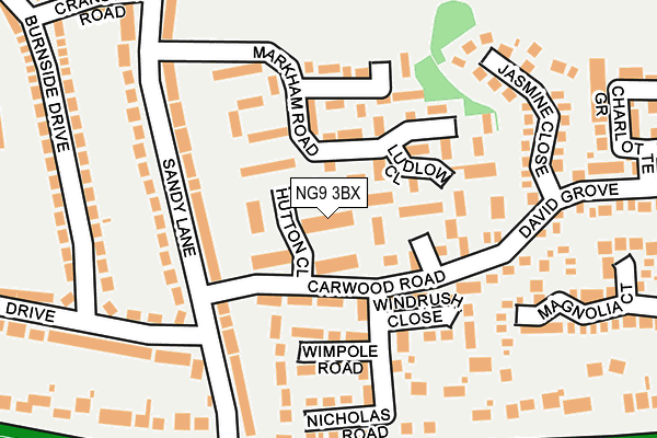 NG9 3BX map - OS OpenMap – Local (Ordnance Survey)