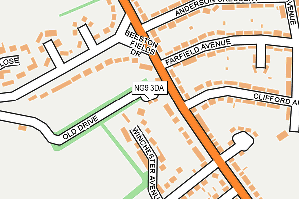 NG9 3DA map - OS OpenMap – Local (Ordnance Survey)