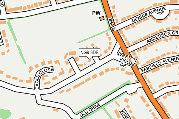 NG9 3DB map - OS OpenMap – Local (Ordnance Survey)