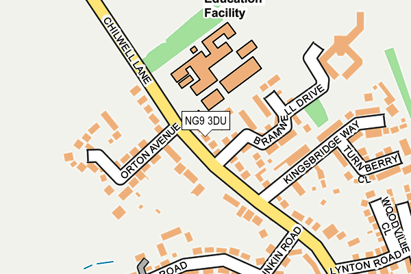 NG9 3DU map - OS OpenMap – Local (Ordnance Survey)