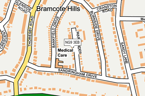 NG9 3EB map - OS OpenMap – Local (Ordnance Survey)