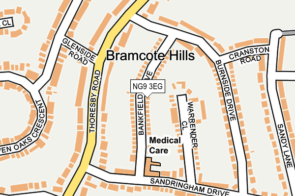 NG9 3EG map - OS OpenMap – Local (Ordnance Survey)