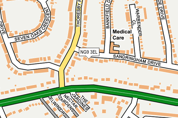 NG9 3EL map - OS OpenMap – Local (Ordnance Survey)