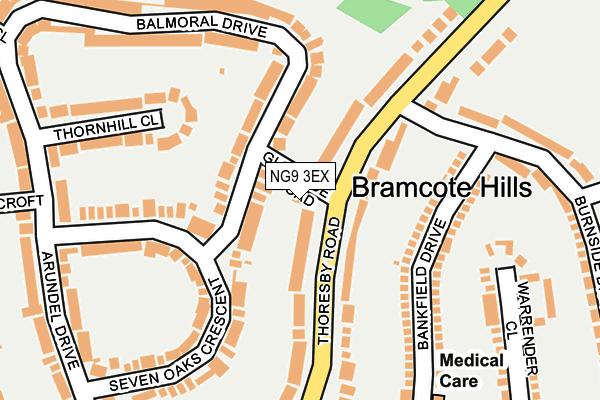 NG9 3EX map - OS OpenMap – Local (Ordnance Survey)