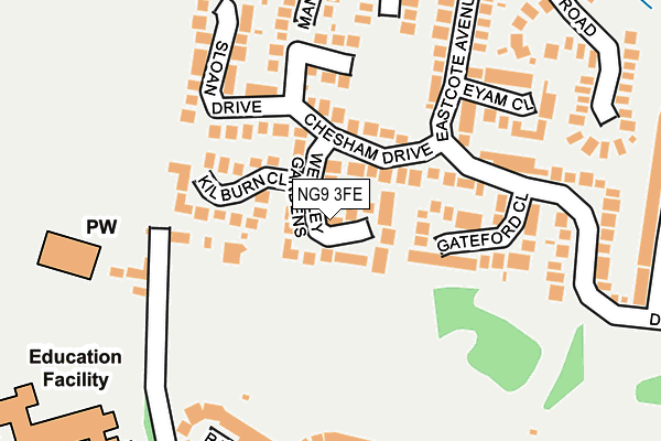 NG9 3FE map - OS OpenMap – Local (Ordnance Survey)