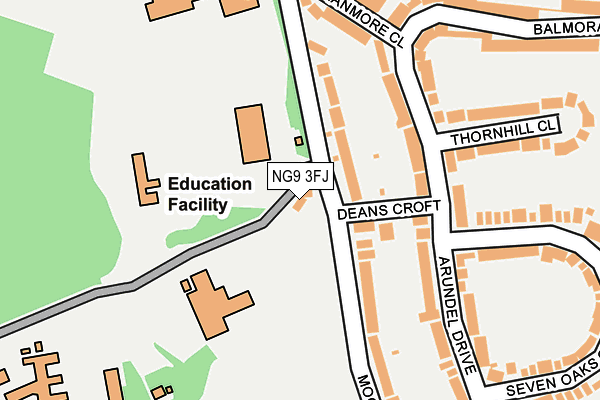 NG9 3FJ map - OS OpenMap – Local (Ordnance Survey)