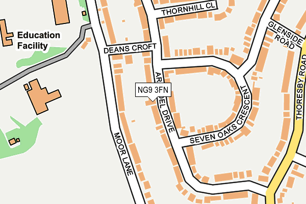 NG9 3FN map - OS OpenMap – Local (Ordnance Survey)