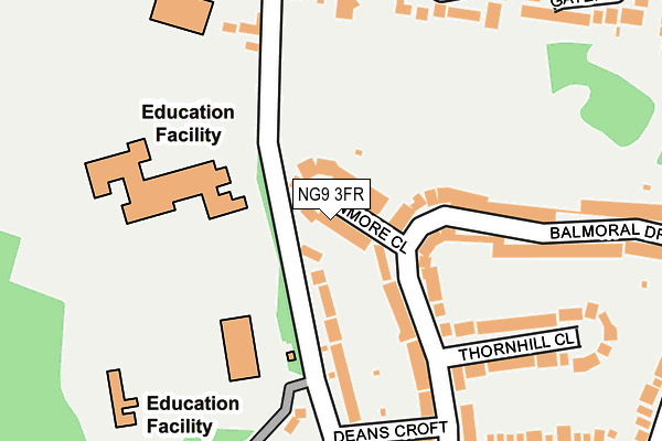 NG9 3FR map - OS OpenMap – Local (Ordnance Survey)