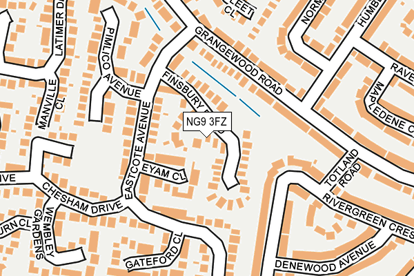 NG9 3FZ map - OS OpenMap – Local (Ordnance Survey)