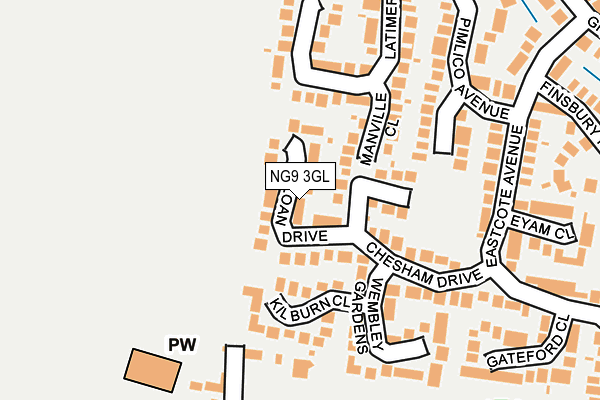 NG9 3GL map - OS OpenMap – Local (Ordnance Survey)