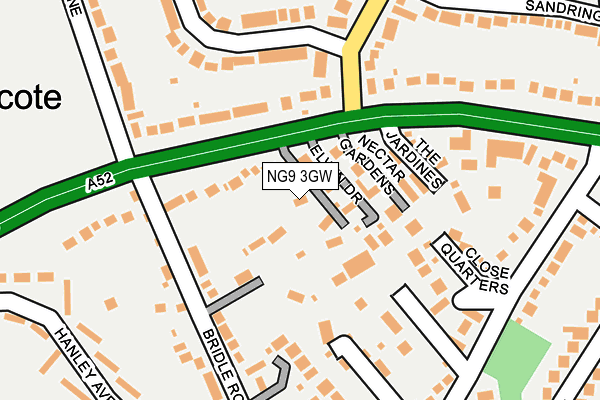 NG9 3GW map - OS OpenMap – Local (Ordnance Survey)