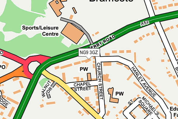 NG9 3GZ map - OS OpenMap – Local (Ordnance Survey)