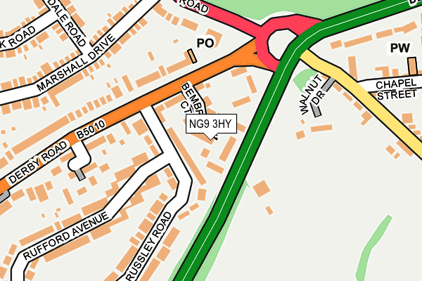 NG9 3HY map - OS OpenMap – Local (Ordnance Survey)
